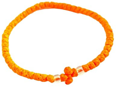IconsGr Handmade Christian Orthodox Greek Chotki Komboskoini Prayer Rope Thin Orange