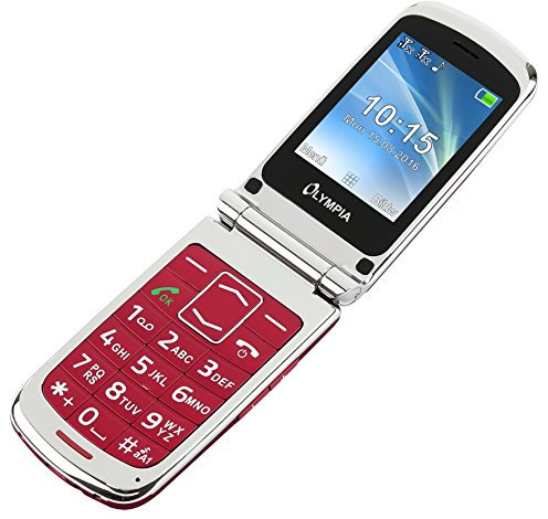 OLYMPIA Modell Style Plus Komfort-Mobiltelefon mit Großtasten und Farb-LC-Display rot