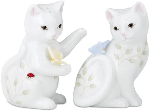 Lenox Butterfly Meadow Figural Kitten Salt and Pepper Set -