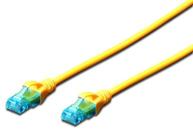DIGITUS Câble LAN Cat 5e - 10m - Câble réseau CCA avec RJ45 - U/UTP Non blindé - Compatible Cat-6 & Cat-5 - Jaune
