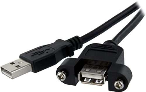 StarTech 3ft Panel Mount USB 2.0 A-A F/M Cable (USBPNLAFAM3)