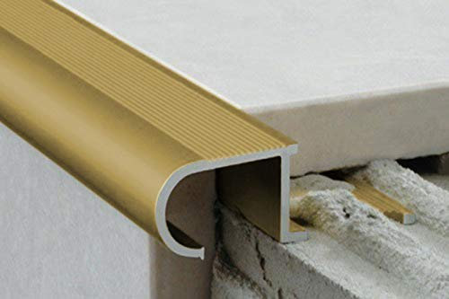 2 Meter | Rand Fliesenleiste | Alu | rostfrei | Effector | 34x11mm | A81 | gold