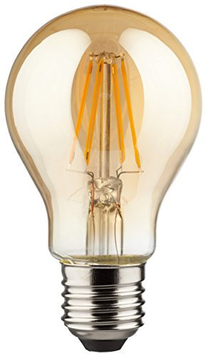 Müller-Licht Retro-LED Lampe Birnenform E27 mit innovativer Filament-Technologie, superwarmweißes Licht für eine angenehme Atmosphäre, 2000 K, Glas, 4.5W, Gold