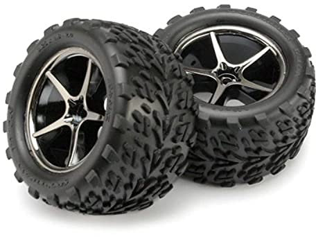 Traxxas 7174A Gemini Reifen und Rad Modellauto Teile, Schwarz/Chrom