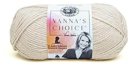 Lion Brand Yarn Vanna's Choice, Aran Weight Yarn for Knitting, Crochet, and Crafts, Linen, 1 Pack