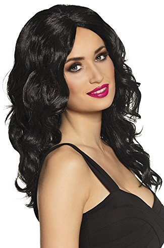 sexy Langhaar Perücke schwarz Damenperücke Karneval