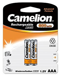 Realcom - Recargable aaa 600mah (2 pcs) camelion