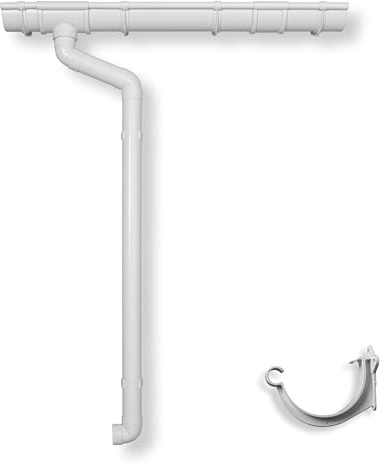 4 Home & Garden Dachrinnen Set RG 100 NW100/125 Weiss | Komplettsets mit Fallrohr bis 10m Dachlänge | Typ 300 Fallrohr DN 60 | Kunststoff PVC (Dachlänge: 1-Seite bis 500cm)