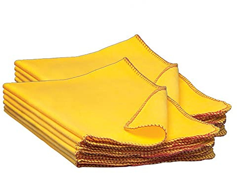 Buffalo Industries (60235) 13 x 24 100% Cotton Fully Hemmed Yellow Flannel Dust Cloths, Pack of 12, Won't Scratch Fine surfaces, Great for Automotive, Polishing, Cleaning, Machine Washable