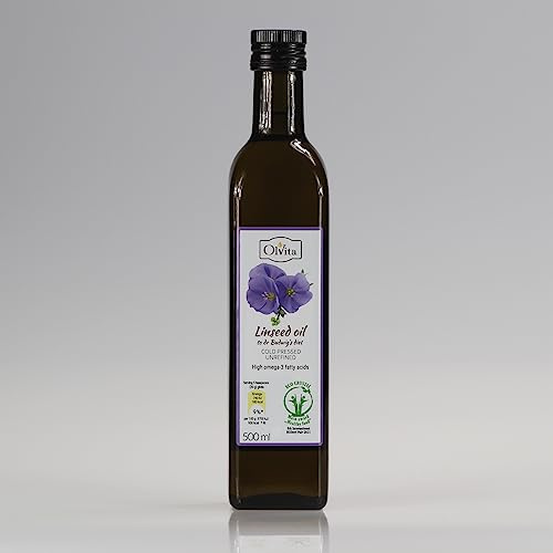 Ol'Vita: Linseed Oil to Dr Budwig Diet, Cold-Pressed, High omega-3 fatty acids - 500 ml