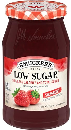 Smucker's Conservas de azúcar reducidas de fresa bajas en azúcar, 15.5 onzas