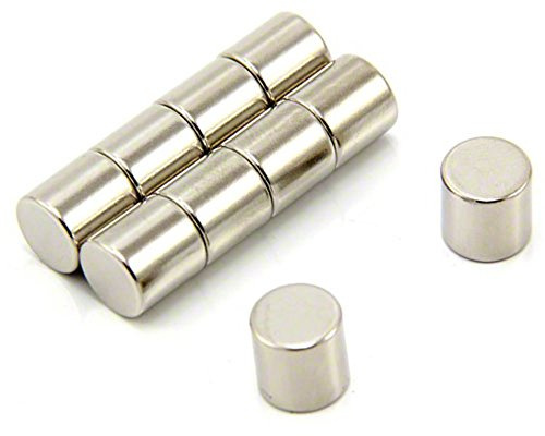 N42 Neodymium Magnet for Arts, Crafts, Model Making, DIY, Hobbies, Office, and Home - 10mm dia x 10mm thick - 3.9kg Pull - Pack of 10
