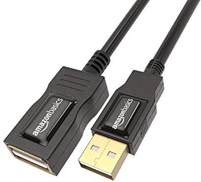 Amazon Basics USB 2.0 A-Male to A-Female Extension Cable, 1 m/3.3 Feet, Black
