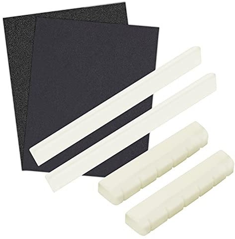 2 Set aus echtem Knochen Gitarre Brücke Sattel und Nut Ersatz für 6 String Klassik Gitarre Teile
