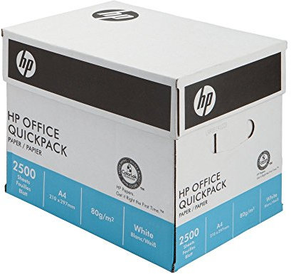 Hewlett Packard Büropapier A4 80 g/m² nicht geriest 1 Karton mit 2500 Blatt weiß