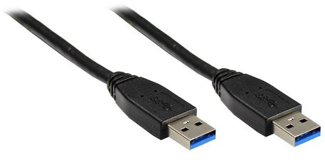Anschlusskabel USB 3.0 Stecker A an Stecker A, 1,8m, schwarz, Good Connections®