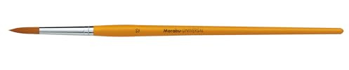 Marabu Universal Pinsel, Größe 12, Synthetikhaarpinsel aus FSC-zertifiziertem Holz, Rundpinsel für Aquarell-, Seiden- und Glasmalerei, 01840000012