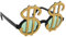 Amscan 250024-55 - Brille Dollar-Zeichen, Spaßbrille, Mottoparty, Karneval, Accessoire, Scherzbrille