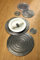 Platzset Glasperlen, 35 cm, grau