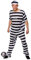 Adult Mens Prison Break Convict Fancy Dress Costume (Small) Black/White