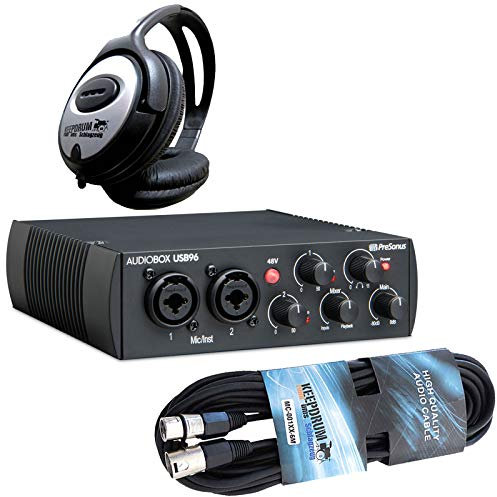 PreSonus AudioBox USB 96 Audio Interface Black + keepdrum Mikrofonkabel + Kopfhörer