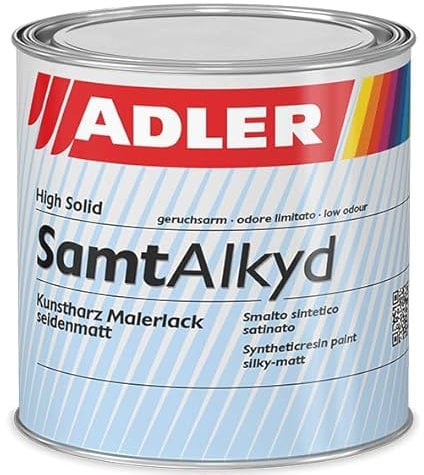 ADLER Buntlack seidenmatt SamtAlkyd - Kunstharzlack in diversen Farbtönen RAL3000 Feuerrot | 375ml