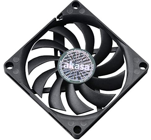 Akasa Slimfan | PWM Case Fan | 80mm PC Fan | 4-pin Cooling Fan | 80 x 80 x 10.8 mm | Black | Suitable for HTPC and Slim System | AK-FN076