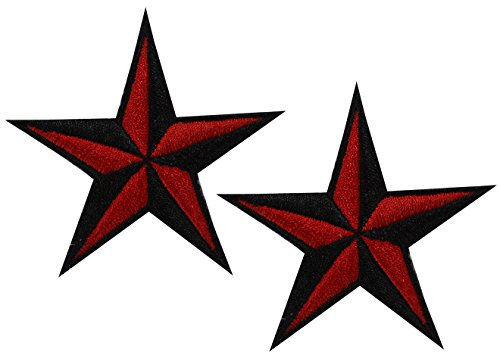 Nautical Star Nautic Stern Aufnäher Flicken Bügelbild Aufbügler Patch Sailor Rockabilly Stick Tattoo, C1005