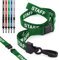 CKB Ltd® 50x Green STAFF LANYARDS Breakaway Safety Band Halsband Plastik-Clip For ID Card Ausweiskartenhalter Schlüsselband mit Sicherheitsverschluss Schlauchband Holder Für Veranstaltungen Events Ausweise Messen Namensschilder