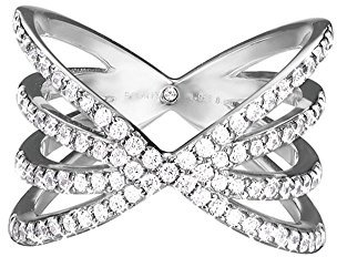 ESPRIT Damen-Ring JW52892 925 Silber rhodiniert Glas transparent Gr. 54 (17.2)-ESRG92679A170
