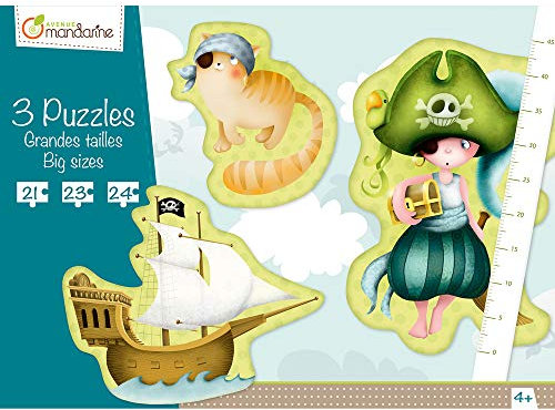 Avenue Mandarine 42433MD - Puzzle 3 Stück groß Piraten