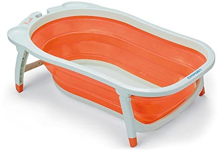 Foppapedretti, Soffietto, bañera para bebé, para niños desde el nacimiento hasta 15 kg, 23 x 46 x 81 cm, 2 kg, naranja