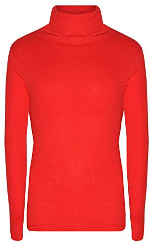 A2Z 4 Kids Girls Red Ribbed Cotton Polo Neck T Shirt - Polo Roll Neck 9-10