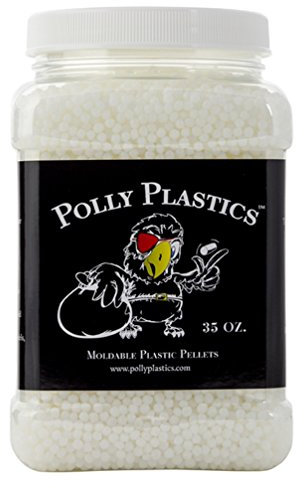 Polly Plastics Formbare Kunststoff-Pellets für Cosplayer und Hobbyisten in EZ-Grip-Glas mit Idea-Booklet (100 ml)