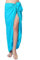 Ciffre Pareo Sarong Tuch Damen Herren - Wickelrock Strand - Strandtuch blickdicht als Wickeltuch oder Handtuchkleid und Wickelkleid Unisex Frauen und Männer - mit Schnalle einfarbig Türkis Blau