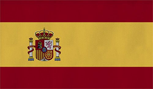 Bandera Formato Grande 250 x 150 cm Resistente a la Intemperie Bandera en 16 Distintas Versiones con Ojales - 150 x 250 cm, España