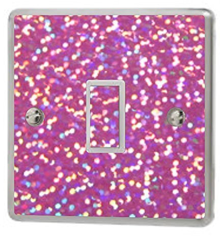 the grafix studio Raspberry Sequin Sparkle Light Switch Sticker Vinyl/Skin cover