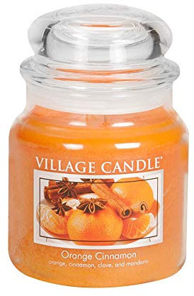 Village Candle 106316341 Zimt Duftkerze, 454 g, Glas, orange, 10.3 x 10.1 cm