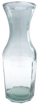 Classic Recycled Glass Carafe 35oz / 1 Litre - Upcycled Water Decanter