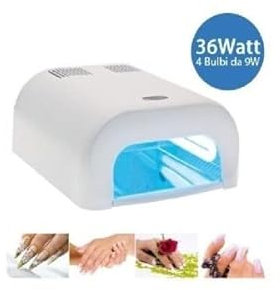 Trade Shop - Lampada Fornetto Uv 36w 4 Bulbi Per Colata Ricostruzione Unghie Nail Art Timer