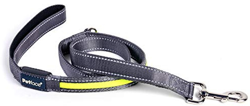 Petface Outdoor Paws Flashing Yellow Dog Lead, Medium, 120 cm (Pack of 1)