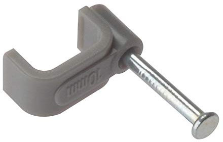 Forgefix FCC15G - Grapa Plana para Cables, Color Gris