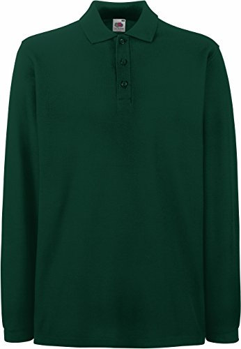 Fruit of the Loom - Premium Longsleeve Polo - Modell 2013 / Forest Green, S S,Forest Green