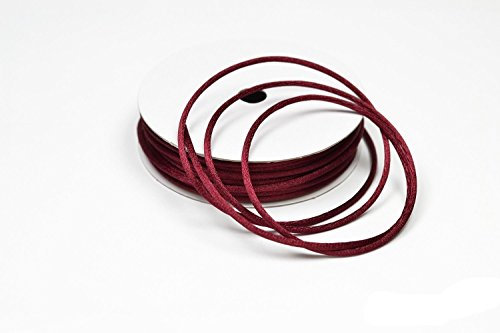 10m Rolle Flechtkordel Satin 2mm (dunkel Bordeaux 275) // Satinkordel Kordel Flechtschnur Schmuckschnur Satinschnur Zierkordel Kumihimo