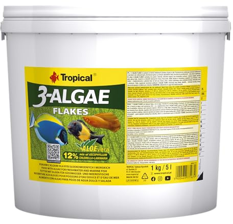 Tropical 3-ALGAE Flakes 5L / 1kg - Food with algae for freshwater and marine fish