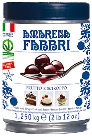 FABBRI 1905 - Amarena-Kirschen in Sirup | Entsteinte Kirschen aus Italien in Sirup eingelegt | Ideales Topping für Eis, Joghurt, Dessert und Cocktails. Inhalt: 1,250kg