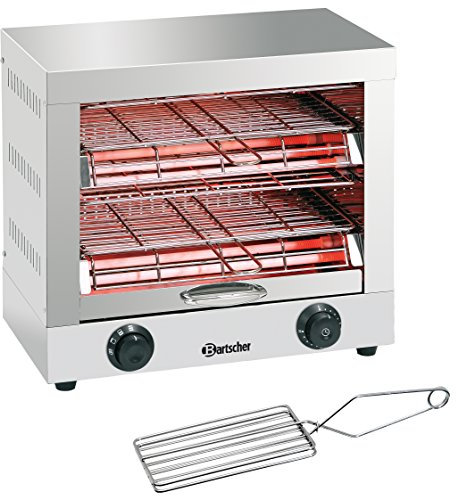 Bartscher A151600 Quartz Tube grille-pain, double, argent, 230V, 3kw, 400mm x 370mm x 405mm