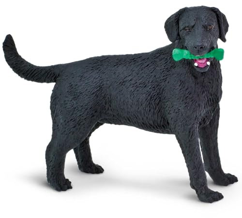 Safari Ltd. Schwarzer Labrador Retriever Figur - Lebensnahe 3,75 Modellfigur - Bildungsspielzeug für Jungen, Mädchen und Kinder ab 3 Jahren