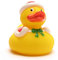 Duckshop I Badeente Weihnachtsmann I Quietscheente - L: 7,5 cm I inkl. Badeenten-Schlüsselanhänger im Set I Geschenk Weihnachten I Geschenk Nikolaus I Adventskalender