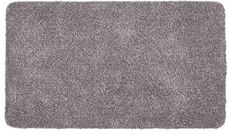 Schmutzfangmatte innen waschbar 75x130 cm – Sauberlaufmatte grau 100% Baumwolle Matte - Entra SAUGSTARK - rutschfeste Fußmatte pflegeleicht